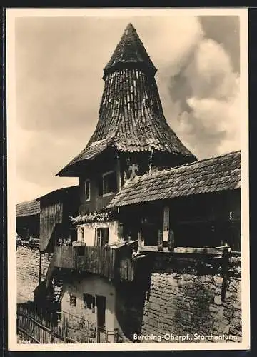 AK Berching / Oberpf., Blick auf den Storchenturm