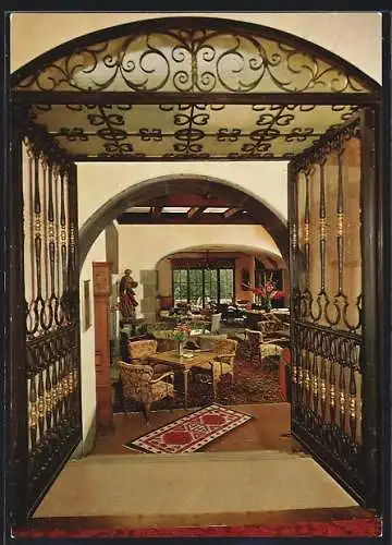 AK Rothenburg ob der Tauber, Hotel Eisenhut von Georg Pirner, Eingangsportal