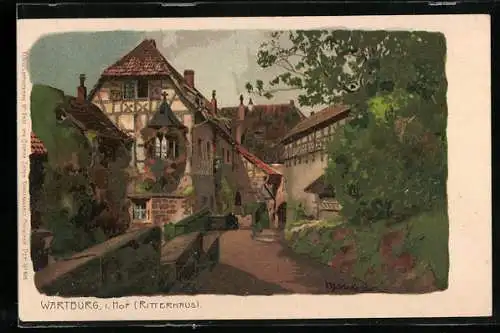 Künstler-AK Marcks: Eisenach, I. Hof (Ritterhaus) auf der Wartburg