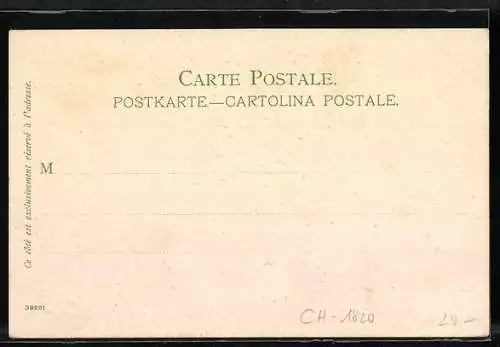 Künstler-AK Fritz Voellmy: Montreux-Territet, Totalansicht mit Blick auf den See