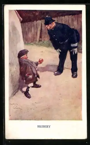 Künstler-AK Lawson Wood: Bribery, Polizist und Apfeldieb