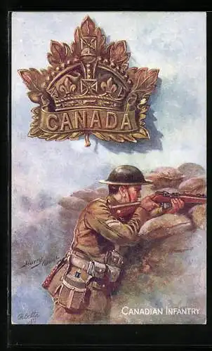 Künstler-AK Harry Payne: Canadian Infantry