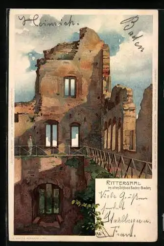 Künstler-Ak Karl Mutter: Baden-Baden, Rittersaal im alten Schloss