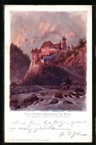 Künstler-Ak F.A.C.M. Reisch: Bozen, Schloss Runkelstein