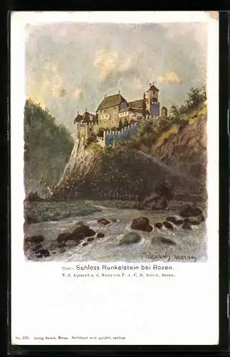 Künstler-AK F.A.C.M. Reisch: Bozen, Schloss Runkelstein