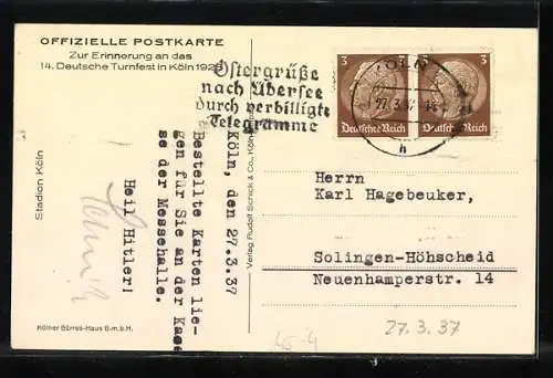 AK Köln-Müngersdorf, 14. Deutsches Turnfest 1928, Stadion