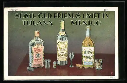 AK Reklame Gordon & Cos Dry Gin, Hennessy Cognac, Kentucky Whiskey
