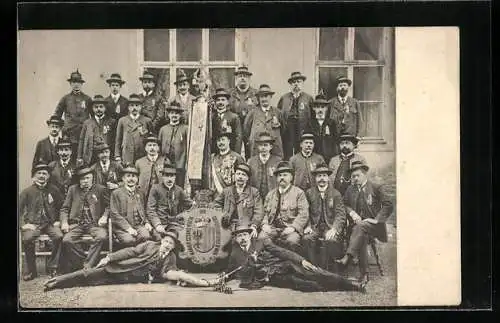 AK Gruppenfoto des Männer-Gesangvereins der Oberösterreicher in Wien