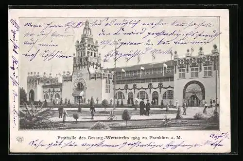 AK Frankfurt, Festhalle des Gesangs-Wettstreits 1903