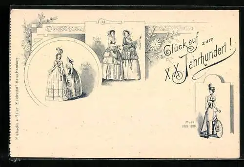 AK Damenmode im Lauf des 19. Jahrhunderts