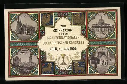 AK Köln, XX. Internationaler Eucharistischer Kongress, 04.-08.08.1909, Dom, Peterskirche, Abendmahlsaal