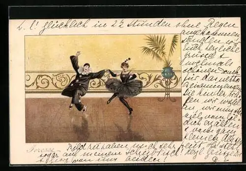 AK Harlekin und Kolumbine beim Tanz, Ivresse