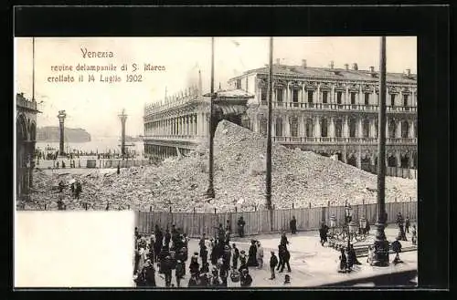 AK Venezia, revine delampanile di S. Marco crollato il 14 Luglio 1902