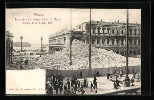 AK Venezia, Le rouine del Campanile di S. Marco crollato il 14 Luglio 1902