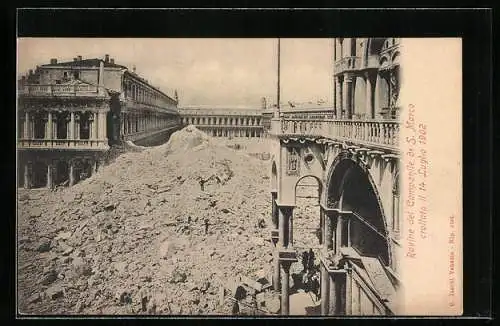 AK Venezia, Rovine del Campanile di S. Marco crollato il 14. Luglio 1902