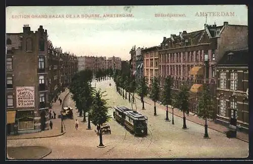 AK Amsterdam, Bilderdijkstraat, Strassenbahn