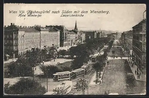 AK Wien, Strassenbahnen am Neubaugürtel