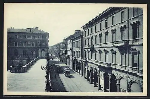AK Bologna, Via dell`Indipendenza, Strassenbahn
