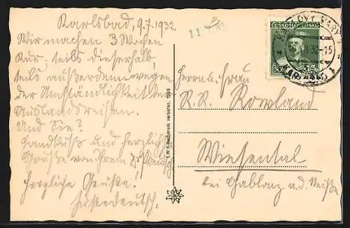 AK Karlsbad, Partie am Beethoven-Denkmal