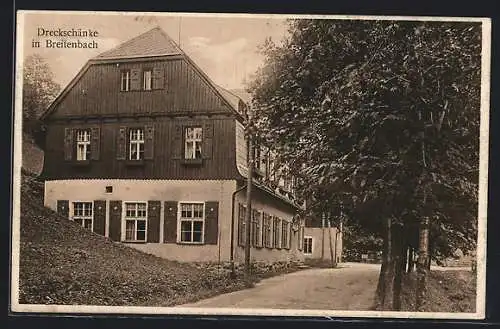 AK Breitenbach, Strassenpartie am Gasthaus Dreckschänke