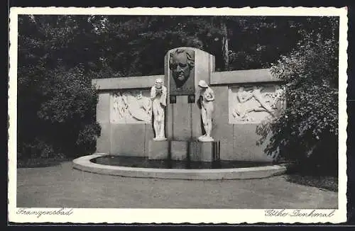 AK Franzensbad, Goethe-Denkmal