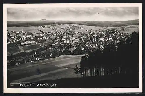 AK Weipert /Sudetengau, Ortsansicht aus der Vogelschau