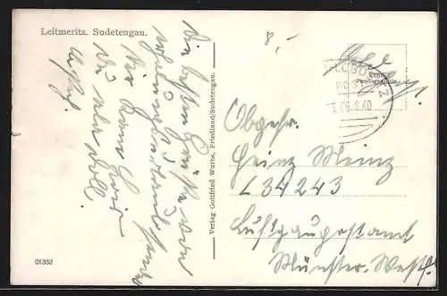 AK Leitmeritz / Litomerice, Teilansicht im Frühling