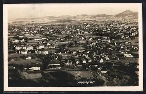 AK Warnsdorf, Stadtansicht aus der Vogelschau
