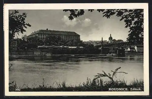 AK Roudnice, Flusspartie mit Brücke