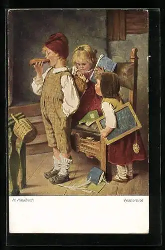 Künstler-AK Hermann Kaulbach: Vesperbrot