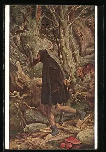 Künstler-AK M. v. Schwind: Rübezahl - Herr der Berge