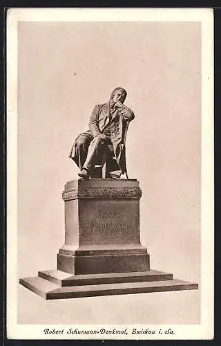 AK Zwickau i. Sa., Das Robert Schumann-Denkmal