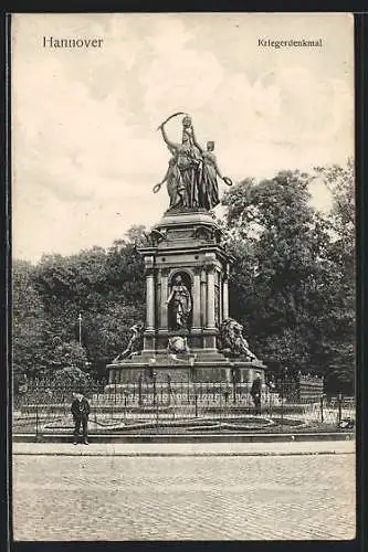 AK Hannover, Partie am Kriegerdenkmal