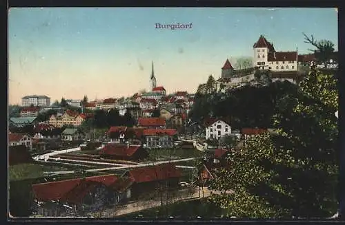 AK Burgdorf, Ortsansicht vom Wald aus