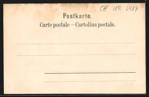 AK Göschenen, Teilansicht mit Bahnhof