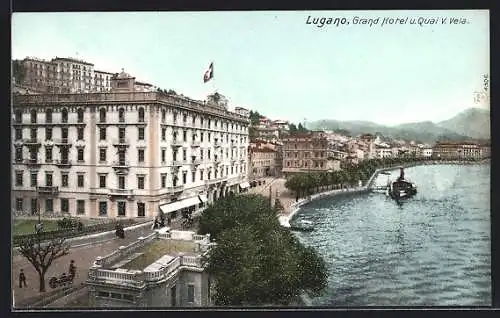 AK Lugano, Grand Hotel und Quai V. Vela