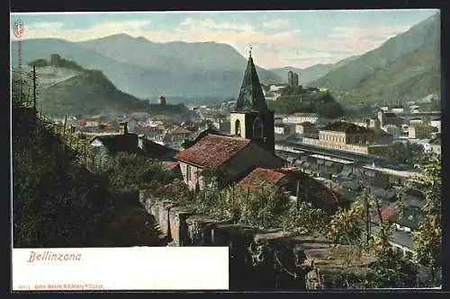 AK Bellinzona, Blick zum Ort