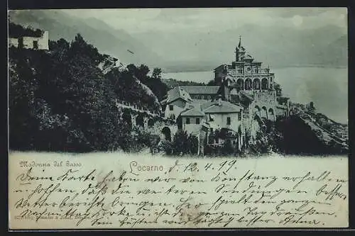 Mondschein-AK Locarno, Madonna del Sasso