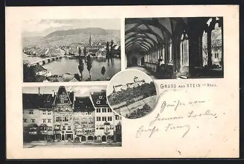 AK Stein am Rhein, Burg, Kreuzgang, Strassenpartie mit Gebäudeansicht