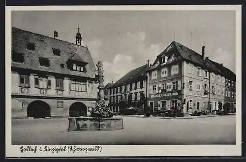 AK Haslach / Kinzigtal, Platz mit dem Gasthaus Ratsstube