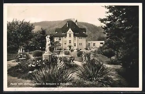 AK Scheuern b. Gernsbach, Garten des Genesungsheims