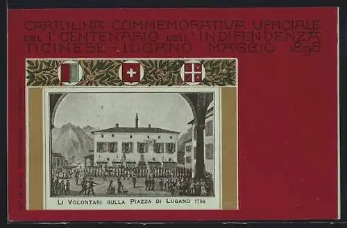 Künstler-AK Lugano, Li Volontari sulla Piazza