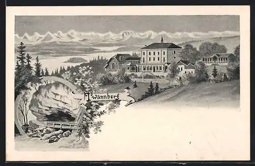 AK Twannberg, Das Hotel, Bergstrasse unter einem Felsvorsprung
