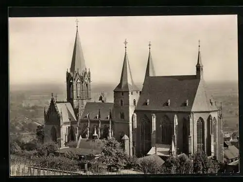 AK Oppenheim, Blick von der Landskrone zur Katharinenkirche