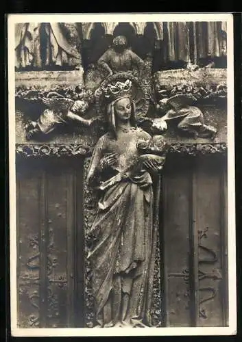 Foto-AK Deutscher Kunstverlag, Nr. P 28: Amiens, Madonnen-Darstellung an der Kathedrale