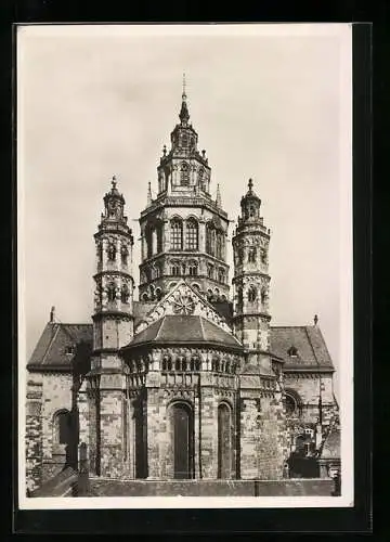 Foto-AK Deutscher Kunstverlag, Nr. Mz 4: Mainz, Der Dom, Aussenansicht des Westbaues