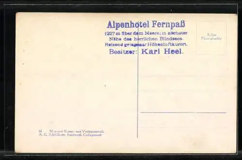 AK Fernpass, Hotel und Pension an der Tiroler Alpenstrasse