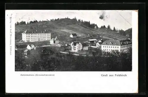 AK Feldkirch, Ortsansicht mit dem Antoniushaus der Kreuzschwestern