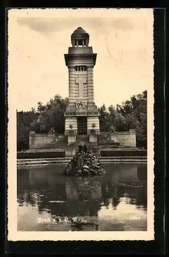 AK Bruck a. d. L., Wasseranlage am Kriegerdenkmal
