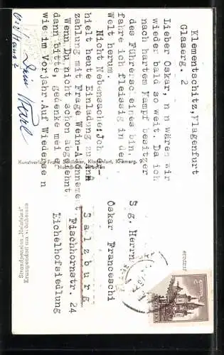 AK Krumpendorf am Wörthersee, Die Strandpension Heinfried, Terrasse und Ansicht vom See